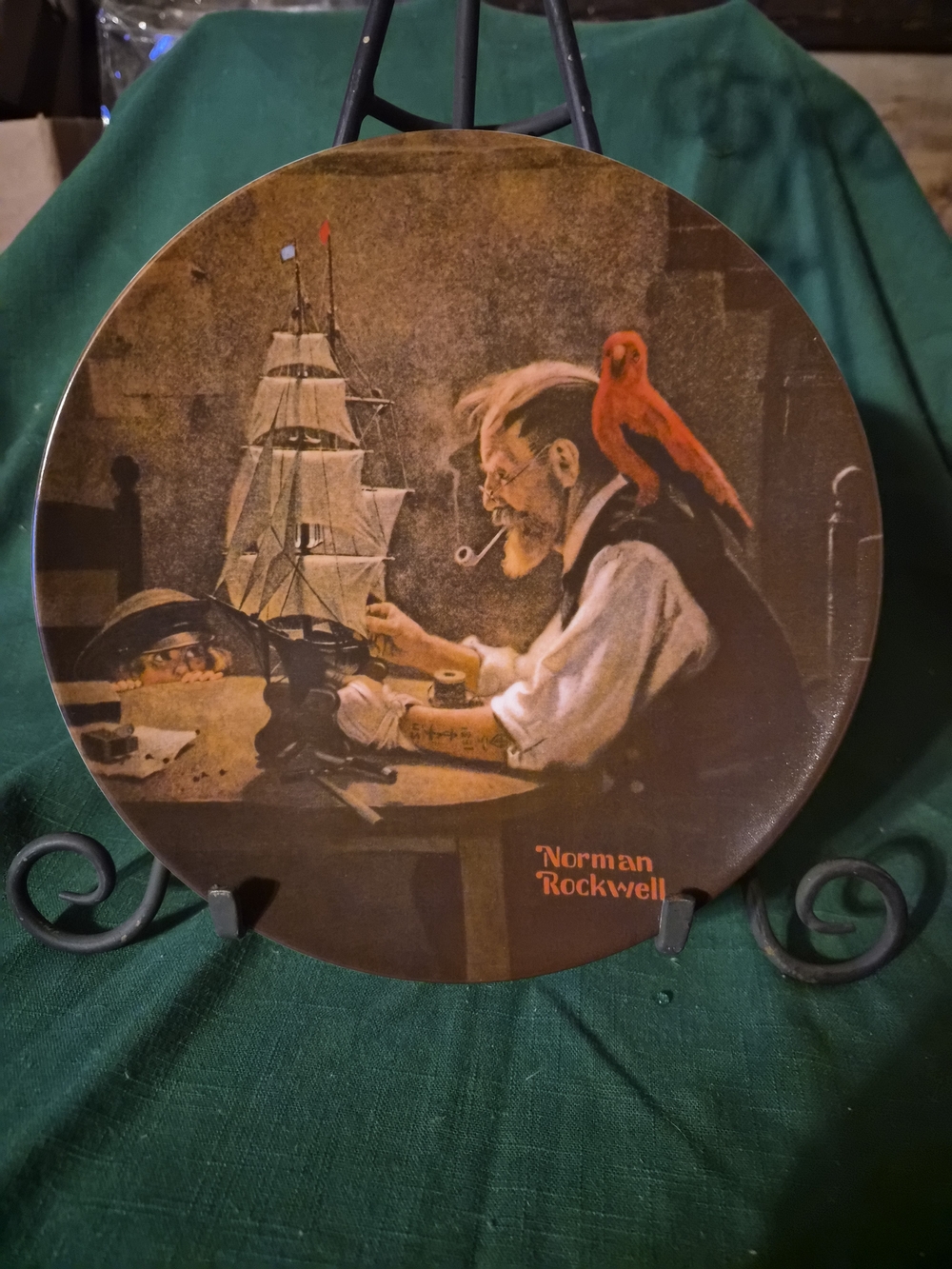 Norman Rockwell Decorative Plate - Sailor & Parrot Artwork